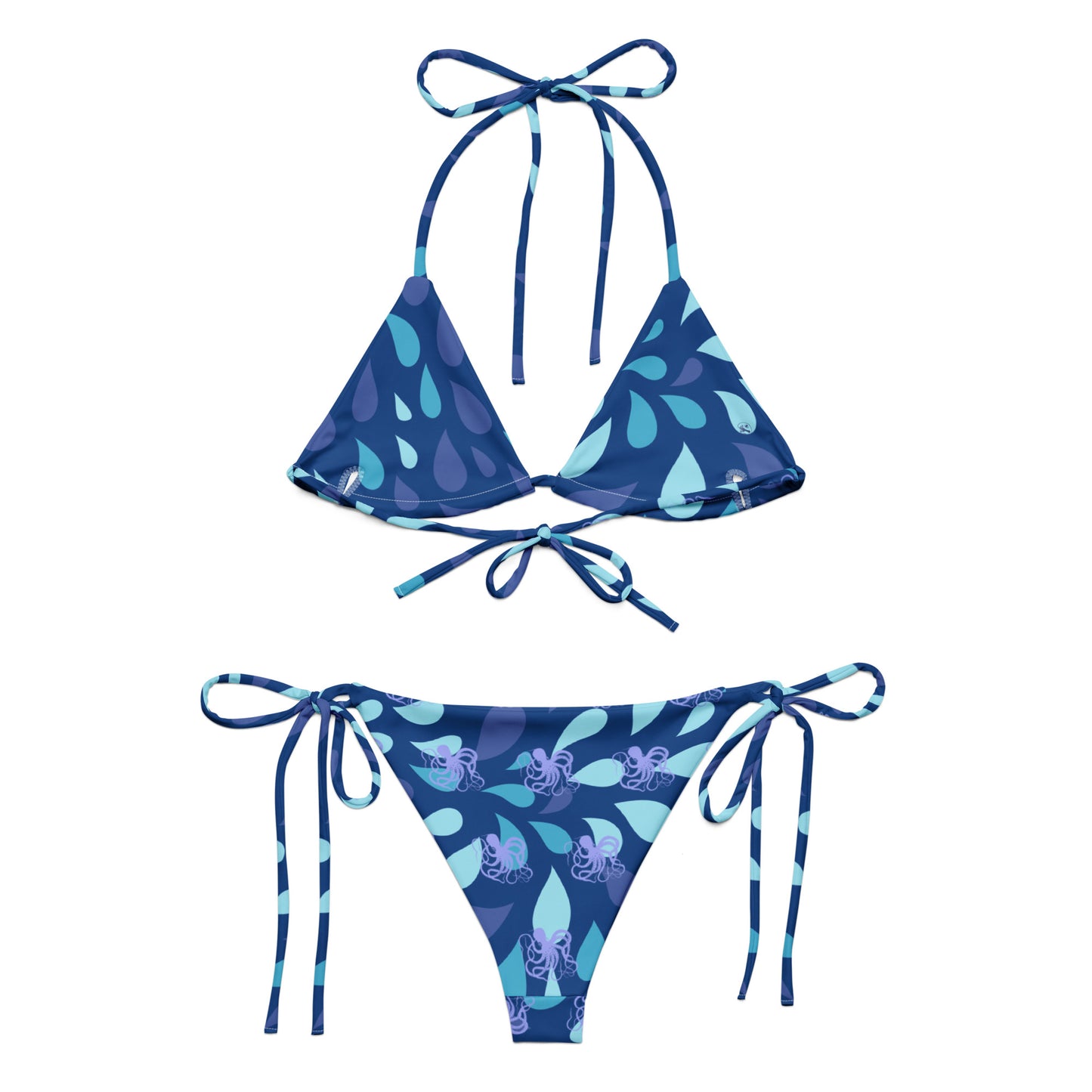 Blue Octopus String Bikini