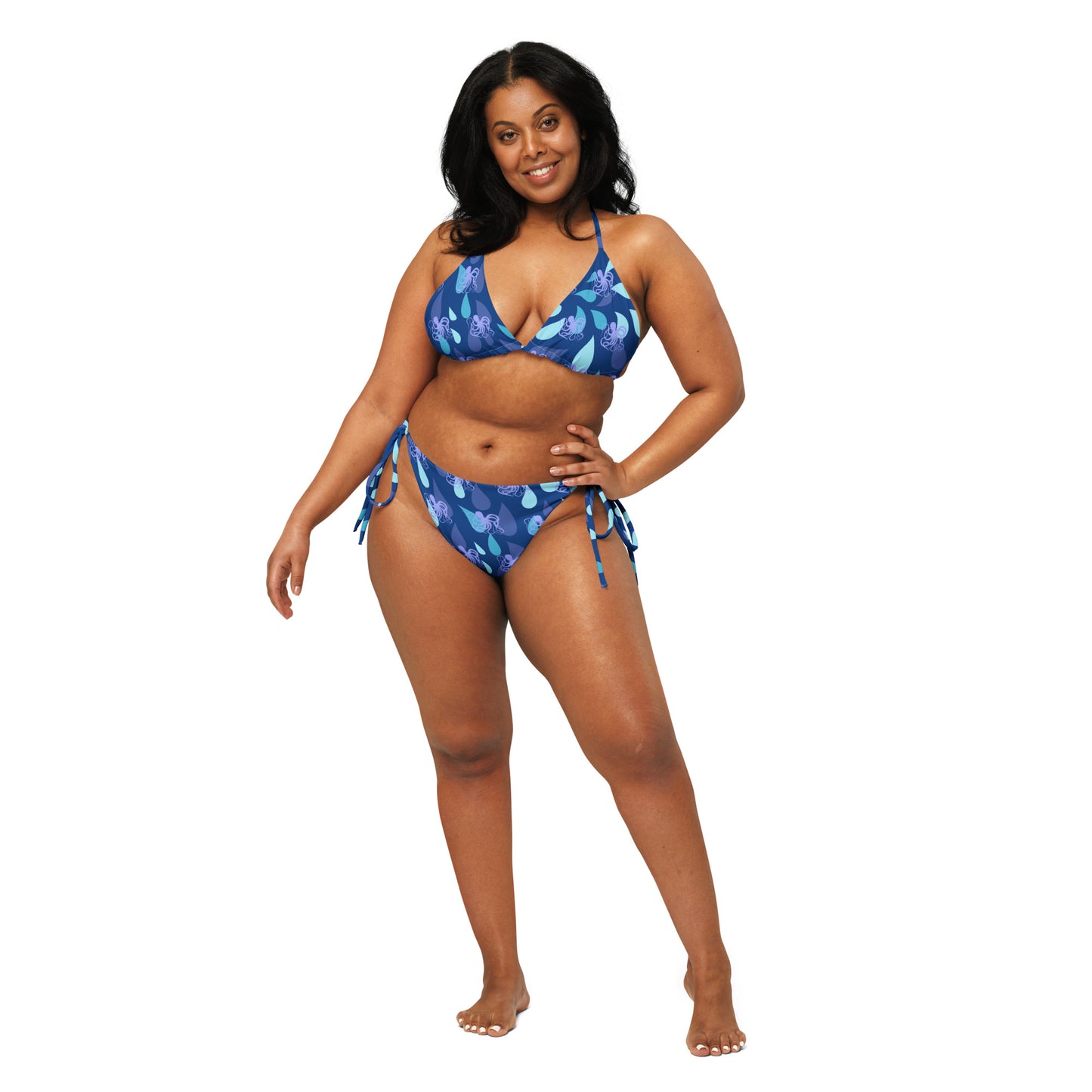 Blue Octopus String Bikini