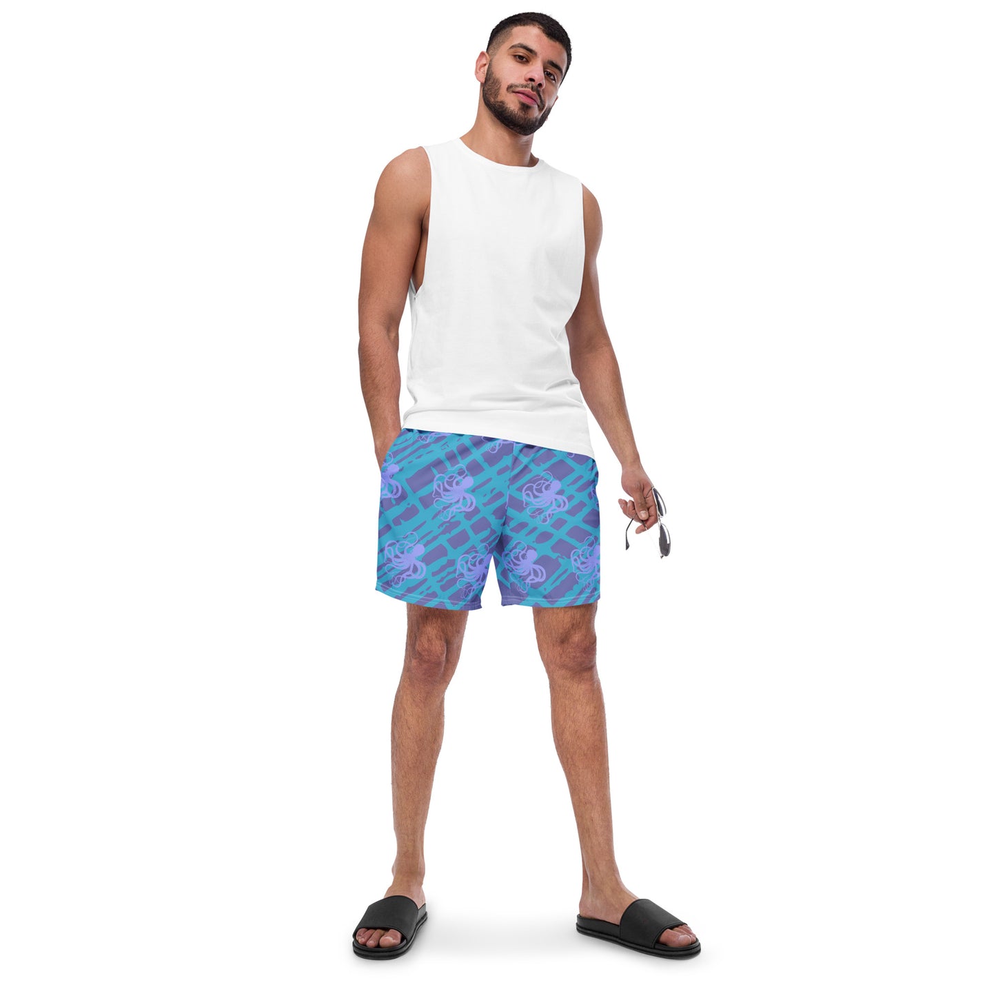 Men's Purple Octopus Swim Trunks