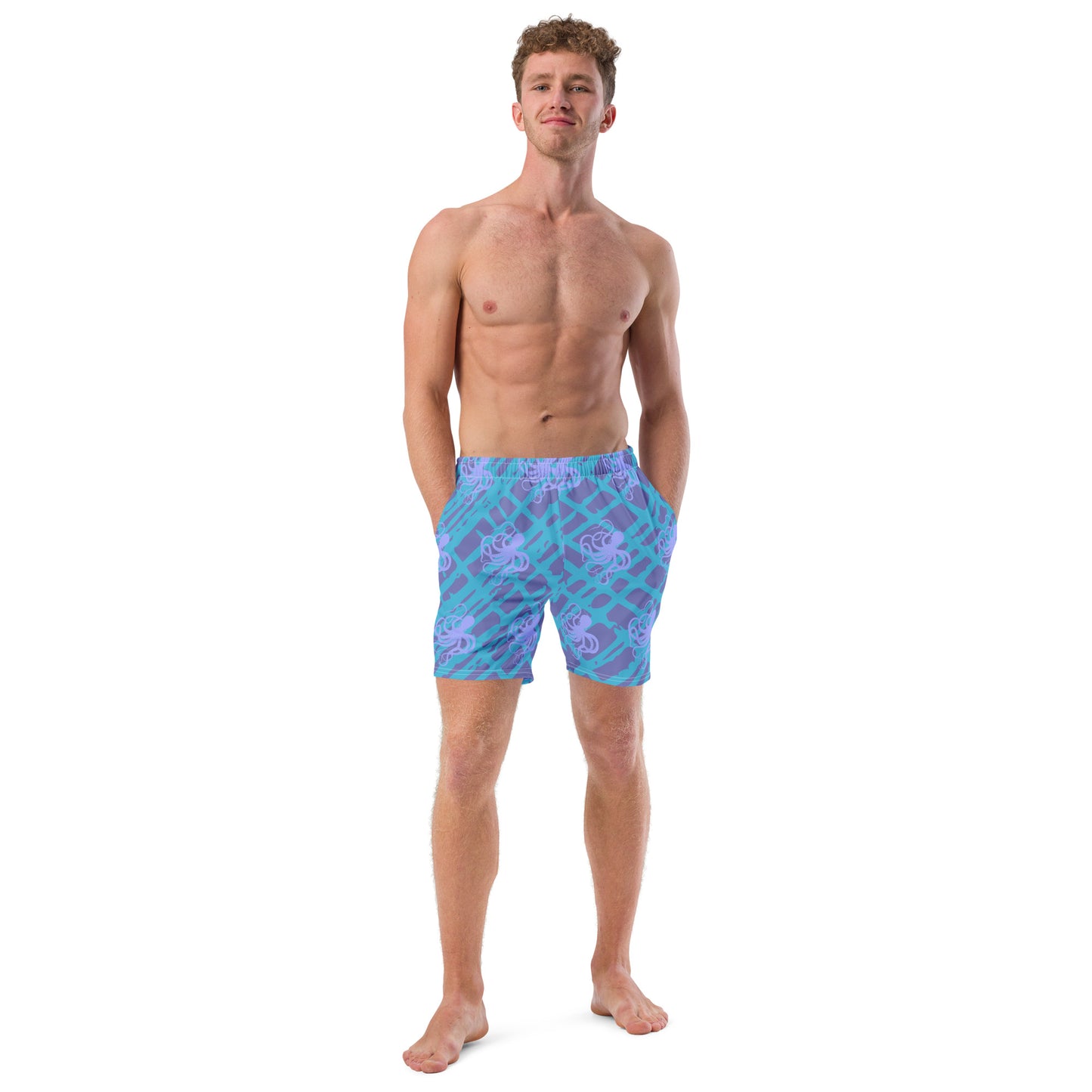 Men's Purple Octopus Swim Trunks