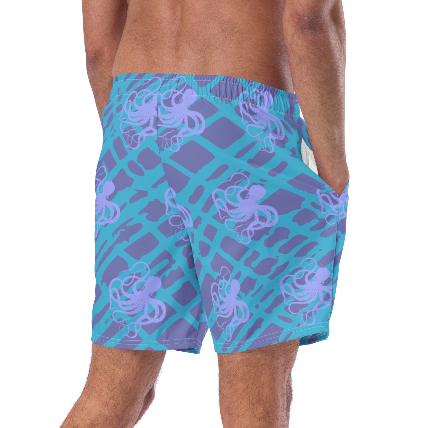 Men's Purple Octopus Swim Trunks